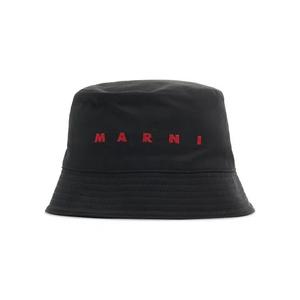 Панамы Marni Logo Bucket Hat II 'Black'