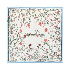 Шарфы Givenchy Floral Print Silk Square Scarf 'Светло-голубой'