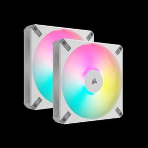 Corsair iCUE AF140 ELITE RGB 140mm вентилятор - White белый (Twin Pack двойной комплект с контроллером LIGHTING NODE CORE RGB)