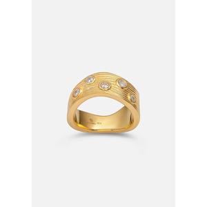 Соленый пари Много-камней кольцо (покрытие 18K золотом)