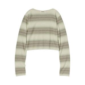 Свитера Auralee Gradient Stripe Boat Neck Knit 'Лаймово-серая полоска'