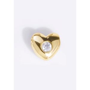 Маленький кулон-сердце с камнем рождения Bubble Gold - Апрель