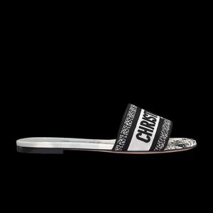 Слайды Dior Wmns DWay Slide «Plan de Paris Motif - White Black»