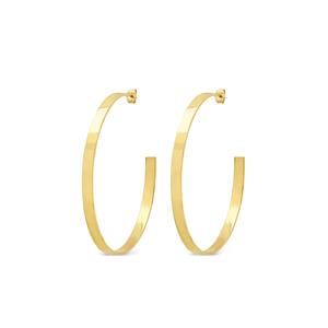 Серьги Flat Hoops из желтого золота