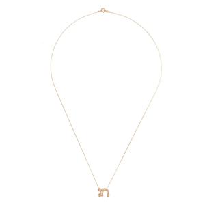 Колье с буквой N и бриллиантами из желтого золота 18K