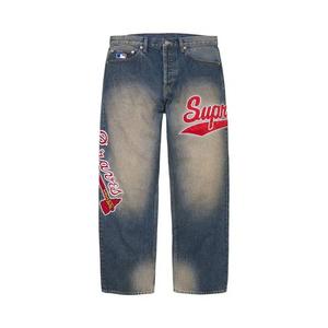 Джинсы Supreme x Mitchell & Ness Atlanta Braves Loose Fit Jean 'Washed Indigo'