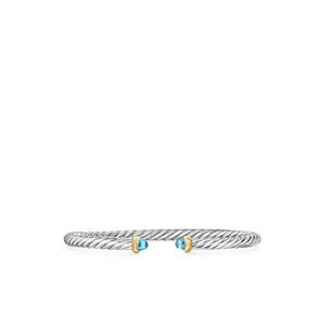 Браслет Cable Flex из серебра и желтого золота (4 мм)