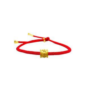 LITZ 999 (24K) Золотой браслет с шестью мантрами и веревкой EPC0979-B-R-R (0,07г+/-)