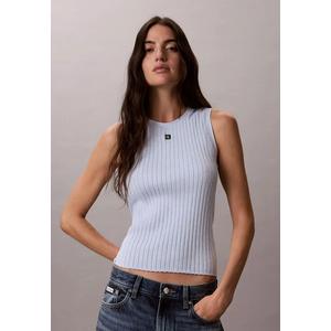 Хлопковый ребристый топ-майка - Calvin Klein Jeans