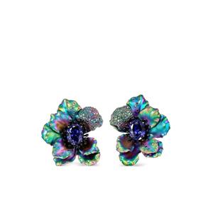 Серьги Bloom Poppy из позолоченного серебра с камнями