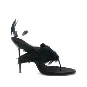 Шелковые мюли Lidia Feather Thong