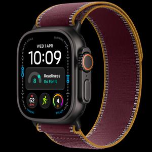 Apple Watch Ultra 4 49 мм, GPS + Cellular, титан, Black, ремешок Burgundy Trail Loop