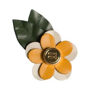 Брелоки и шнурки Miu Miu Bag Charm 'Ocra/Bianco'