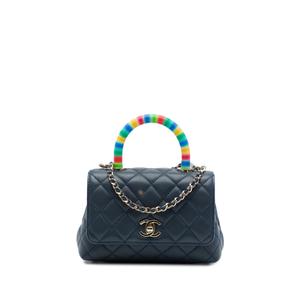 Сумка-сэтчел Extra Mini Quilted Lambskin Rainbow Coco Top Handle Bag (2021 год)