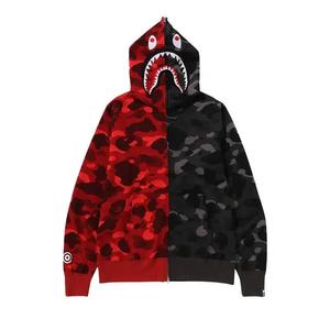 Zip Ups BAPE Color Camo Separate Shark Full Zip Hoodie 'Красный/Черный'