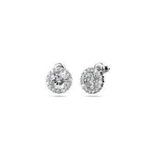 Серьги-гвоздики Crystal Muse из стерлингового серебра с белым золотом и медным сплавом