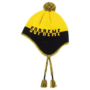 Шапка-бини Beanies Supreme Split Logo Earflap Beanie 'Черный'