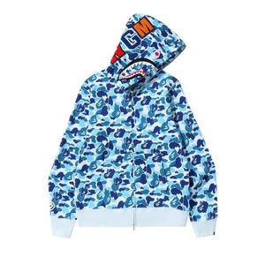 Молнии BAPE ABC Camo Shark Full Zip Hoodie 'Blue'