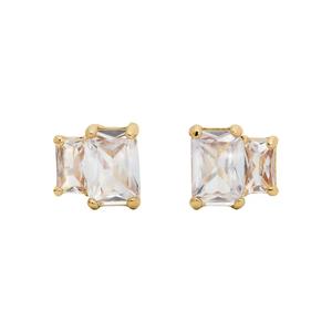 Серьги-гвоздики Glitz Studs Earrings - Clear/ Gold KN138