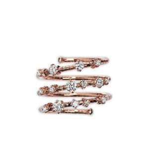Кольцо Three Wrap с бриллиантами из розового золота 18 карат