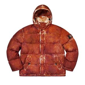 Пуховики Supreme x Stone Island Painted Camo Crinkle Down Jacket 'Coral'
