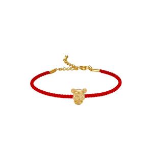 [СПЕЦИАЛЬНОЕ] Золотой браслет LITZ 999 (24K) с подвеской в виде крысы и веревкой EPC1149-B-R (0,30 г+/-)