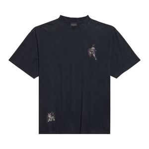 Топы Balenciaga Nail Polish T-Shirt 'Выцветший Черный'