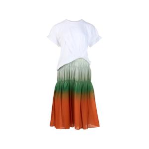 Платье миди Ombré Voile с драпировкой и эффектом омбре