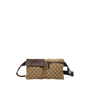 Поясная сумка Double Pocket из канваса с узором GG (2000-2015 годы)