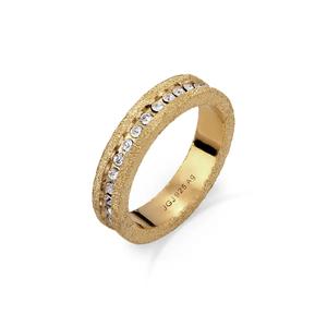 Сверкающее кольцо с кристаллами Swarovski - серебро с позолотой