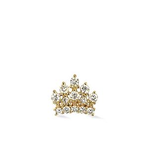 Серьга-гвоздик Royal Crown из желтого золота с бриллиантами