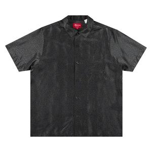 Рубашка на пуговицах Supreme Leopard Silk Short-Sleeve Shirt 'Charcoal'