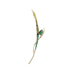 Брошь Blades of Grass с изумрудом