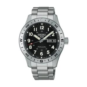 Seiko 5 Sports Field Series ‘Camo Black’ Безель с компасом, черный циферблат, ремешок из нержавеющей стали, автоматические часы HDB006K1