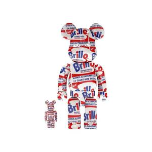 Фигурки BE@RBRICK x Andy Warhol Brillo 100% & 400% Set 'White/Blue/Red'
