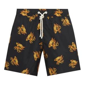 Плавки Palm Angels Burning Monogram Swim Shorts 'Black/Gold'