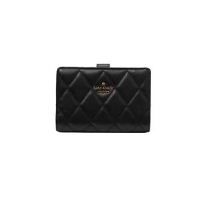 Стеганый средний двухсекционный кошелек Black KN755