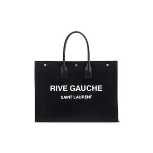 Сумки-тоут Saint Laurent Большая сумка-тоут Rive Gauche Lino Legend 'Black/White'