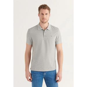 Мужская серая 100% хлопковая футболка-поло Cool Polo Neck T-Shirt E001004