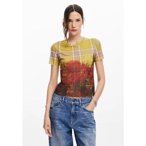 Desigual Женская футболка из тюля с принтом.