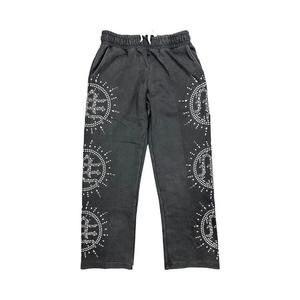 Брюки Mixed Emotion Eclipse Rhinestone Sweats 'Grey Acid Wash'
