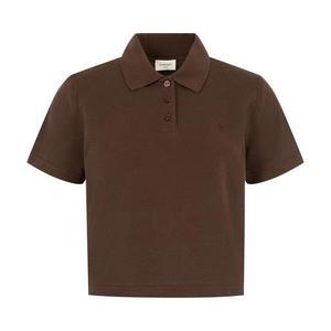 Поло Saint Laurent Petit Polo Broderie 'Chocolate'