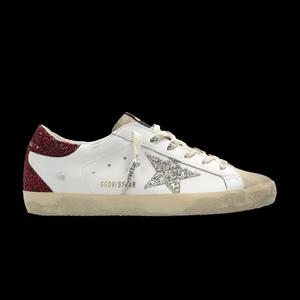 Кроссовки Golden Goose Wmns Superstar 'Bordeaux Silver Glitter'