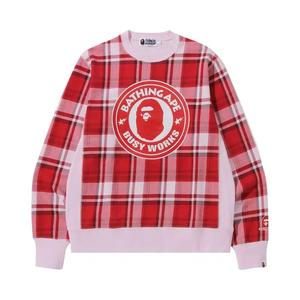 Топы BAPE Чек Подарок Занятые Работы Свитер 'Красный'