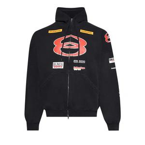 Зип-апы Balenciaga Sponsor Logos Zip-Up Hoodie 'Faded Washed Black'