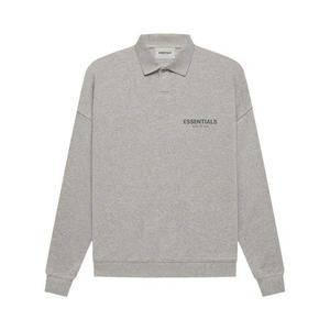 Поло Fear of God Essentials Long-Sleeve Polo «Dark Heather Oatmeal»