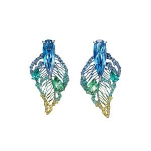 Серьги Aurora Titan из белого золота с сапфирами