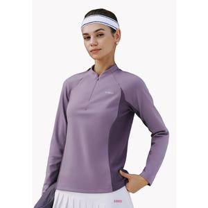 ЖЕНСКАЯ ФУТБОЛКА С ПОЛУЗАСТЕЖКОЙ-МОЛНИЕЙ И ЛОГОТИПОМ K-SWISS С ДЛИННЫМ РУКАВОМ