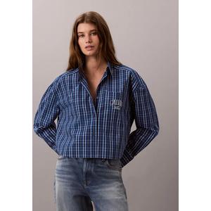 Хлопковая поплиновая укороченная рубашка - Calvin Klein Jeans