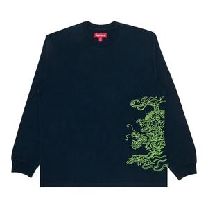 Футболки с длинным рукавом Supreme Dragon Embroidered Long-Sleeve Top 'Navy'